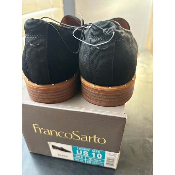 Franco Sarto Jenna Genuine Black Suede Slip-On Loafers Elegant & Comfortable - Picture 6 of 8